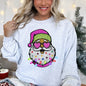 Retro Sparkly Santa, Glitter Effect, Christmas Sweatshirt