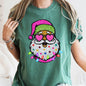Retro Sparkly Santa, Glitter Effect, Christmas, Comfort Colors Tshirt