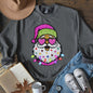 Retro Sparkly Santa, Glitter Effect, Christmas Sweatshirt
