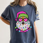 Retro Sparkly Santa, Glitter Effect, Christmas, Comfort Colors Tshirt