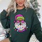 Retro Sparkly Santa, Glitter Effect, Christmas Sweatshirt