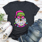 Retro Sparkly Santa, Glitter Effect, Christmas Super Soft Tees