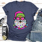Retro Sparkly Santa, Glitter Effect, Christmas Super Soft Tees