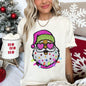 Retro Sparkly Santa, Glitter Effect, Christmas, Comfort Colors Tshirt