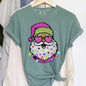 Retro Sparkly Santa, Glitter Effect, Christmas, Comfort Colors Tshirt