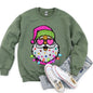 Retro Sparkly Santa, Glitter Effect, Christmas Sweatshirt