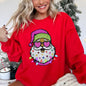 Retro Sparkly Santa, Glitter Effect, Christmas Sweatshirt