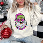 Retro Sparkly Santa, Glitter Effect, Christmas Sweatshirt