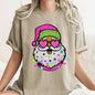 Retro Sparkly Santa, Glitter Effect, Christmas, Comfort Colors Tshirt