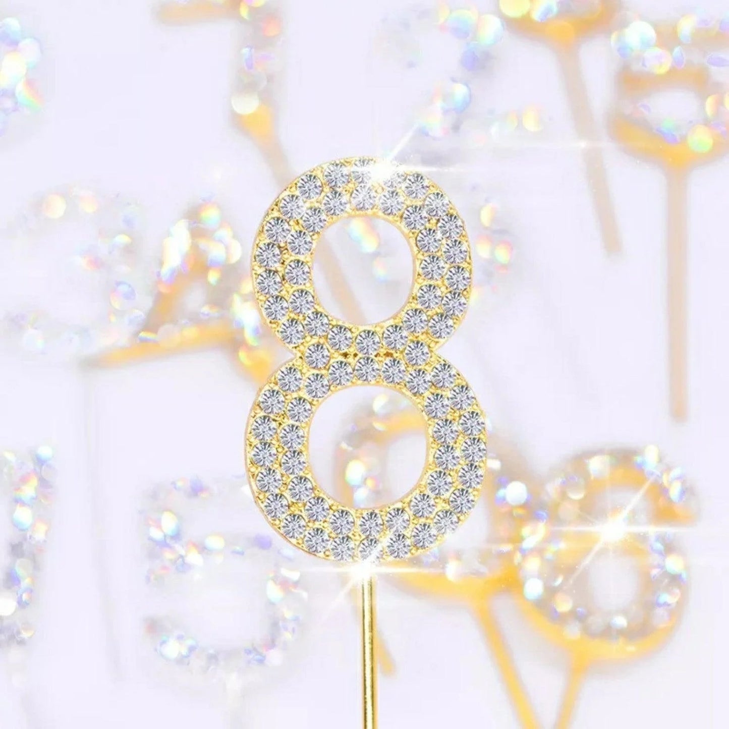 Rhinestone Number Birthday Cake Topper 1-Pc