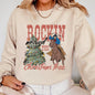 Rockin Around The Christmas Tree, Cowboy, Lasso, Country, Western, Santa, Xmas Sweatshirt