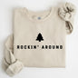 Rockin Around, Minimalist, Christmas, Winter, Santa, Xmas Sweatshirt