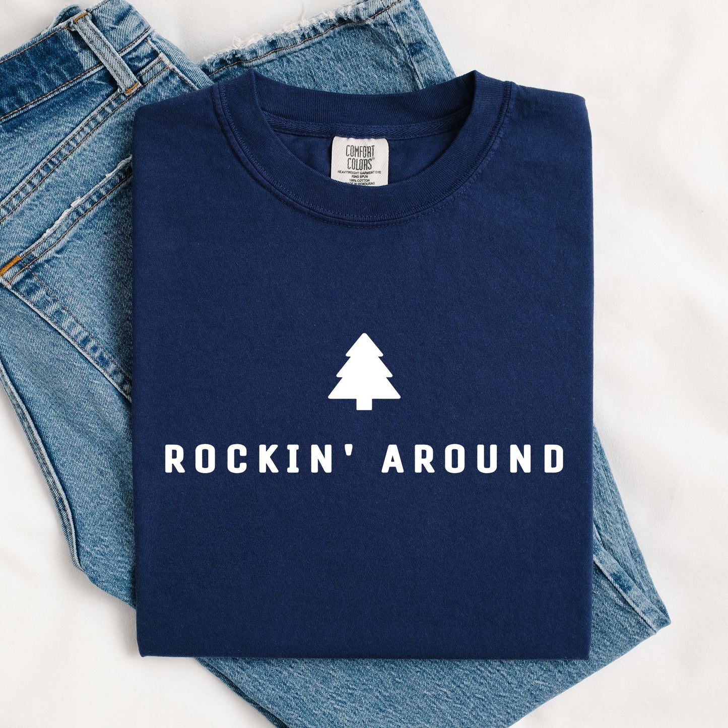 Rockin Around, Minimalist, Christmas, Winter, Santa, Xmas Tshirt Comfort Colors T-Shirt