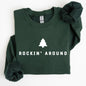 Rockin Around, Minimalist, Christmas, Winter, Santa, Xmas Sweatshirt