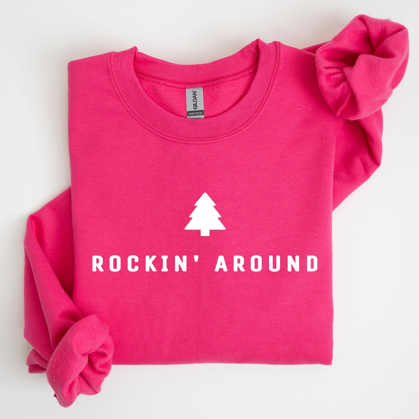 Rockin Around, Minimalist, Christmas, Winter, Santa, Xmas Sweatshirt