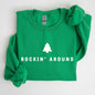 Rockin Around, Minimalist, Christmas, Winter, Santa, Xmas Sweatshirt