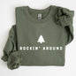 Rockin Around, Minimalist, Christmas, Winter, Santa, Xmas Sweatshirt