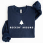 Rockin Around, Minimalist, Christmas, Winter, Santa, Xmas Sweatshirt