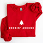 Rockin Around, Minimalist, Christmas, Winter, Santa, Xmas Sweatshirt