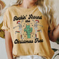 Rocking Around The Christmas Tree, Desert, Cactus, Dancing Skeletons, Comfort Colors Tshirt