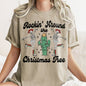 Rocking Around The Christmas Tree, Desert, Cactus, Dancing Skeletons, Comfort Colors Tshirt