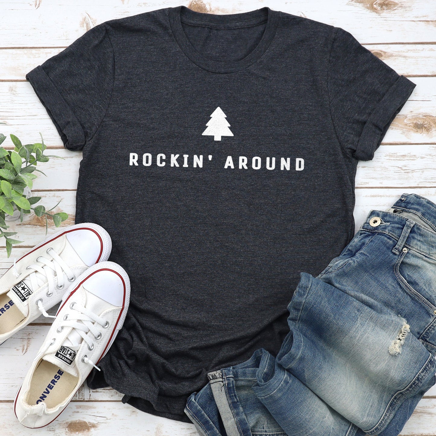 Rocking Around The Christmas Tree, Minimalist, Retro Super Soft Tees