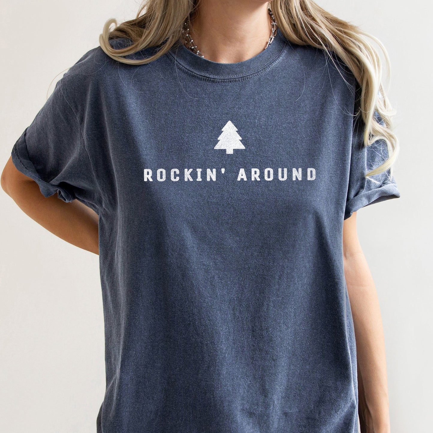 Rocking Around The Christmas Tree, Minimal, Retro, Rock And Roll , Comfort Colors Tshirt