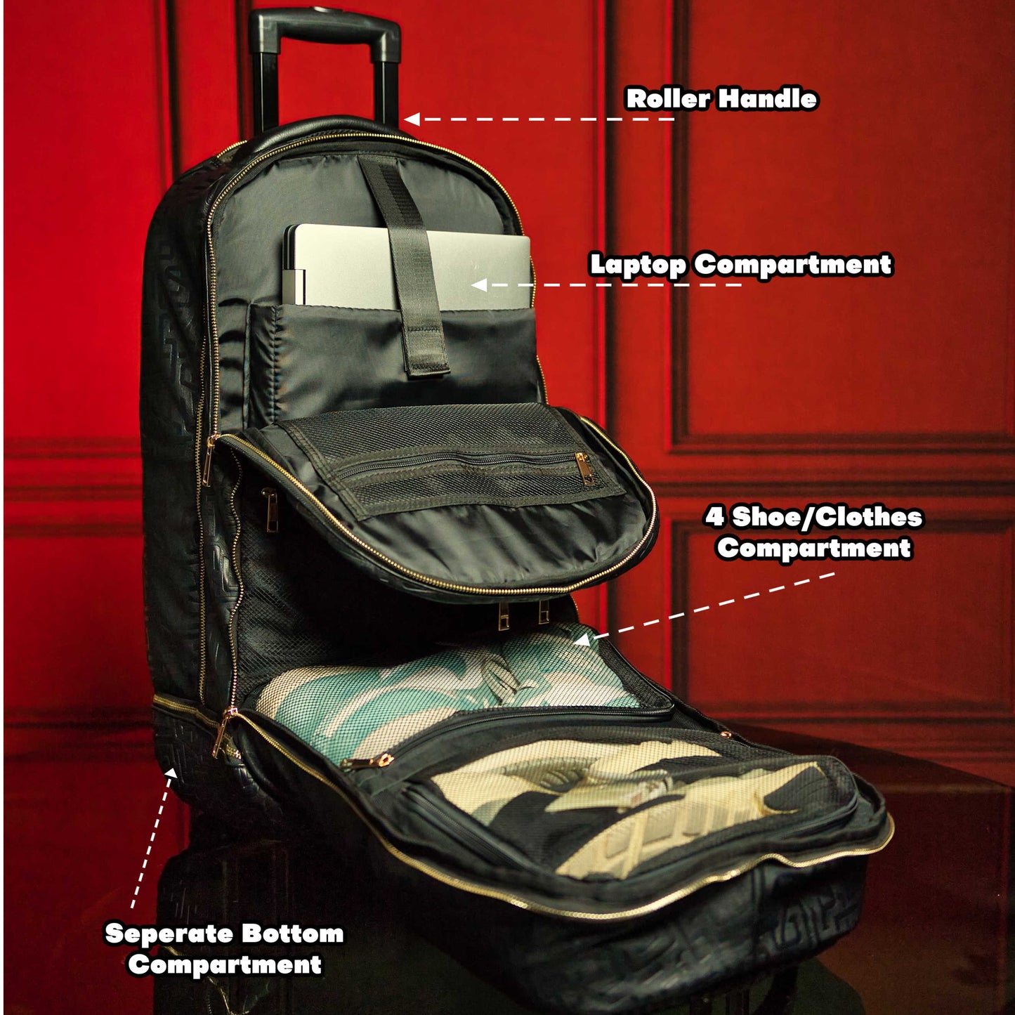 Grey Leather Carry-On Patented Roller Bag (Only 150 Made)