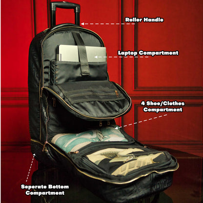 Grey Leather Carry-On Patented Roller Bag (Only 150 Made)