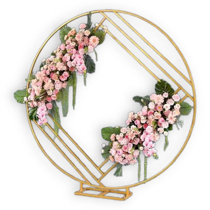Round Geometric Wedding Arch Backdrop Stand