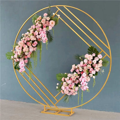 Round Geometric Wedding Arch Backdrop Stand