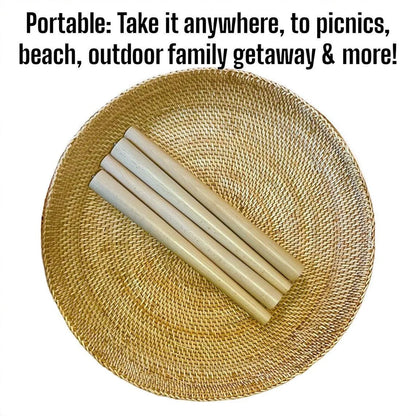 Round Handwoven Rattan Wicker Boho Coffee Table