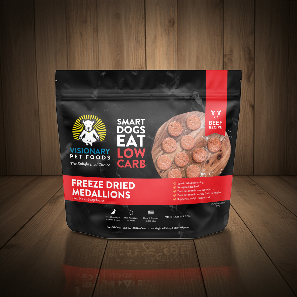 Freeze Dried Food | Beef Recipe | 25oz Bag | Family Pet | Kitchen + Metal
