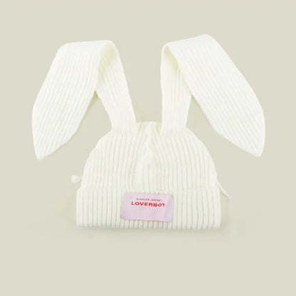2023 New Long Ear Fox Hat Skullies Beanies Women Cute Rabbit Ears Crochet Knitted Hat Men Winter Hip-hop Warm Cap Christmas Gift
