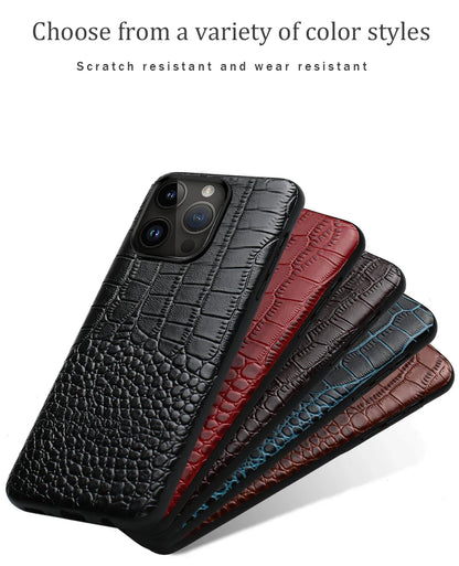 Genuine Leather iPhone Case for Apple iPhone 14 13 12 11 Pro Max Mini X XR XS 6S 7 8 SE 2020 Back Cover