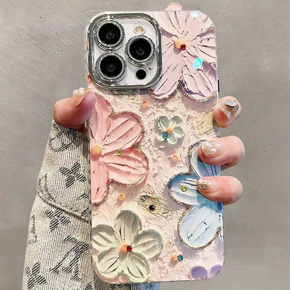 Luxury Flowers Glitter Laser Phone Case