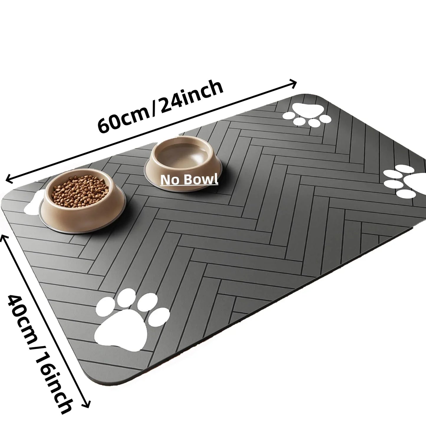 Pet Feeding Mat-Absorbent Pet Placemat for Food and Water Bowl
