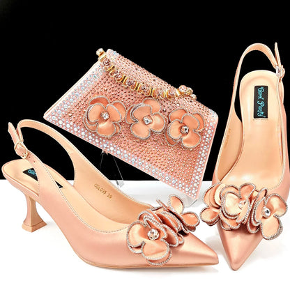 Italian Shoes And Bag Sets With Stones HQS1-28