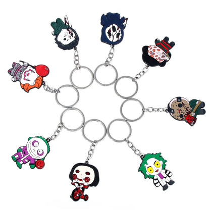 New Cartoon Anime Horror Killer Enamel Keychain Pendant Jack the Ripper Black Friday Keyring Cosplay Props Men Women Bag Jewelry