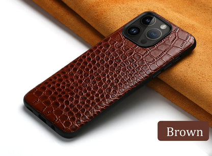 Genuine Leather iPhone Case for Apple iPhone 14 13 12 11 Pro Max Mini X XR XS 6S 7 8 SE 2020 Back Cover