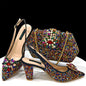 Lastest Italian Style Ladies Shoes with Matching Bag Set HDF1-38