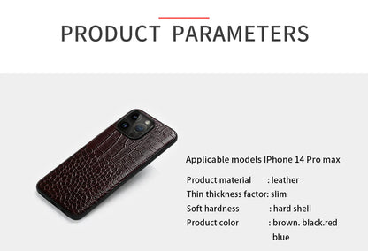 Genuine Leather iPhone Case for Apple iPhone 14 13 12 11 Pro Max Mini X XR XS 6S 7 8 SE 2020 Back Cover