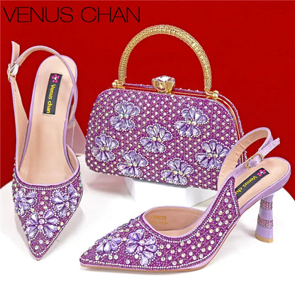 Luxury Handmade Flowers Shoes and Clutch for Women
