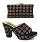 Italian Shoes and Bag Matching Set with Rhinestone