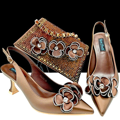 Italian Shoes And Bag Sets With Stones HQS1-28