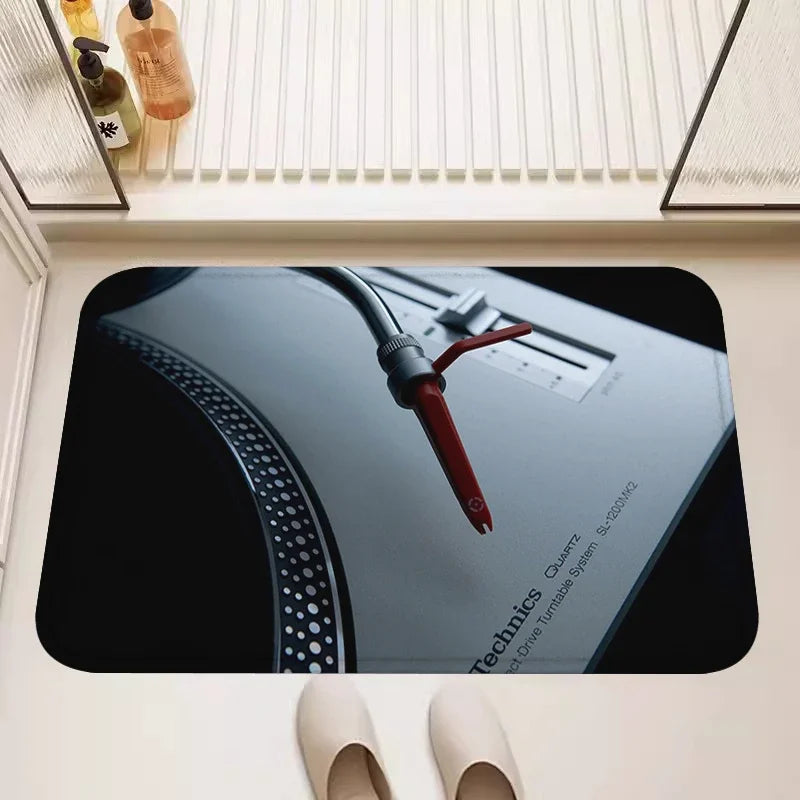 Classic Gramophone Rugs for Living Room Bedroom Kitchen Entry Door Mat Home Decor Area Carpets Personalized Gift Floormats