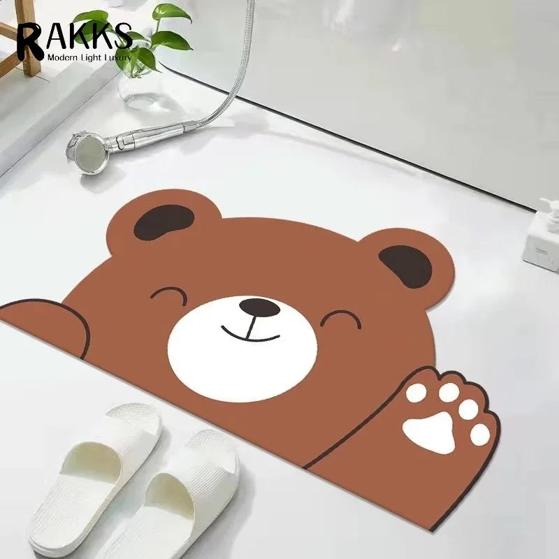 RAKKS Home Carpet Rug Simple Diatomite Shower Mat Quick Dry Bathroom Floor Mats Set Anti Slip Rugs Eco Home Essentials