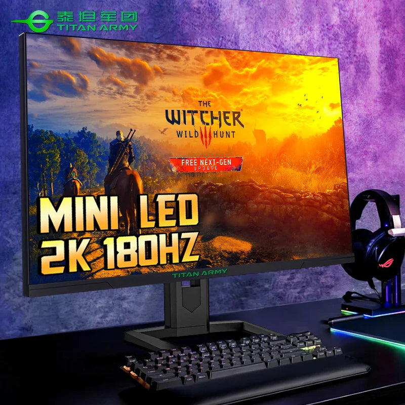 TITAN ARMY 27-inch 2K  MiniLED Quantum Dot 180Hz DC Dimming HDR1000 Fast LCD 1ms Gaming Monitor Professional Esports Display