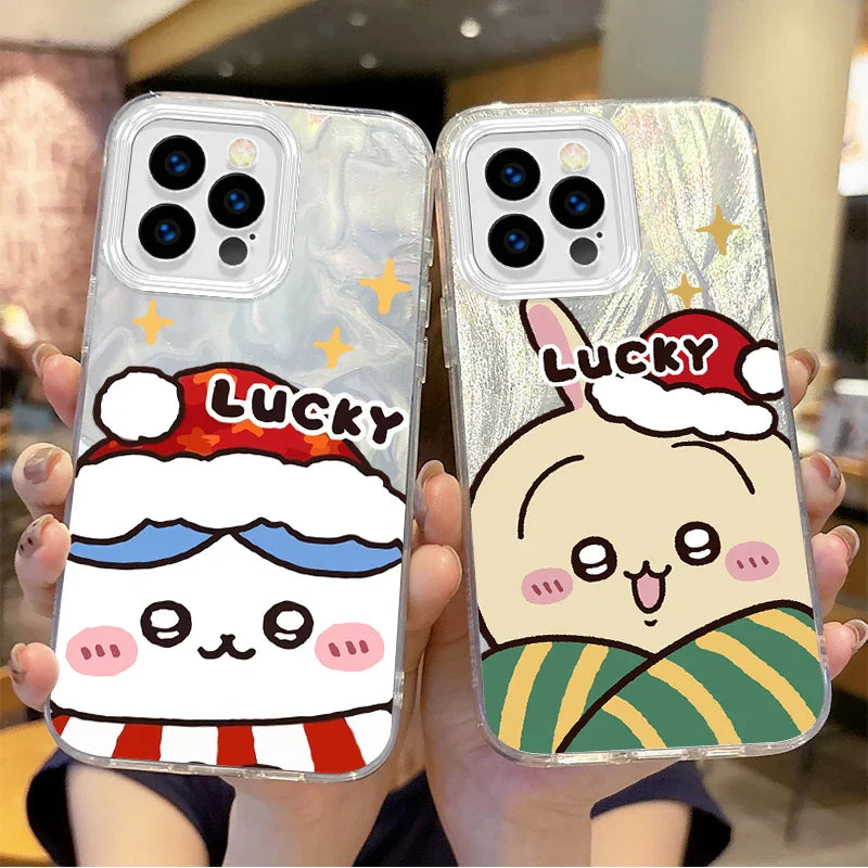 Cute Chiikawas Hachiwares Christmas Gradient Phone Case
