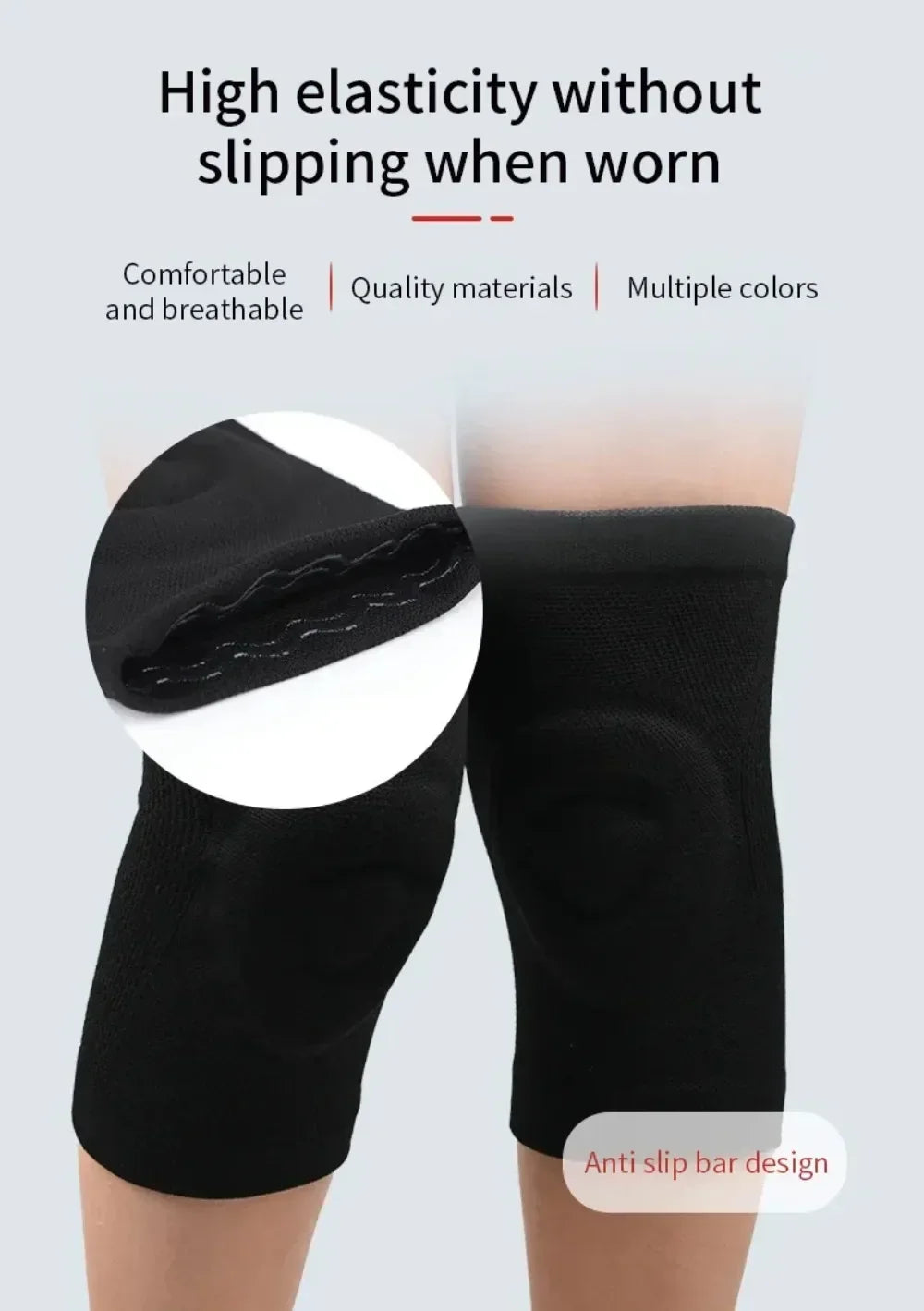 Fitness Dance Skating Silicone Knee Pads Sport Sknee Pads Basketball Pressurized Cycling Roller Skating Silicone Thin Knee Pads